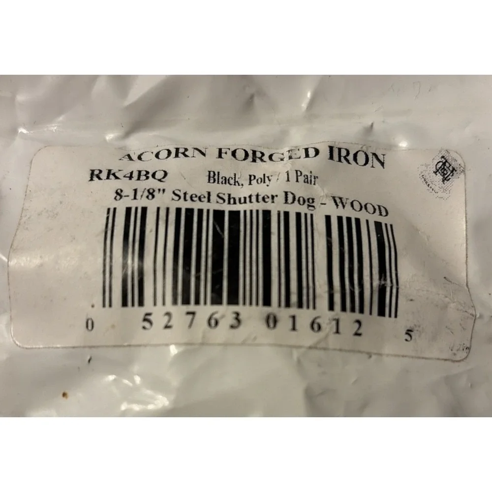 Acorn Forged Iron SHUTTER DOGS HOLDBACKS Steel‎ RK4bq 6 Pair New In Package
